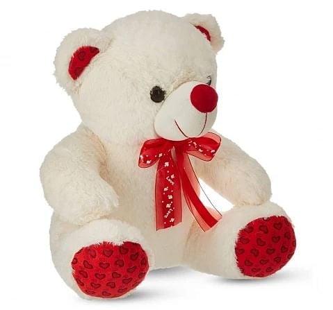 Webby Sitting Teddy With Bow 40 Cm Soft Toy Beige 2Y+