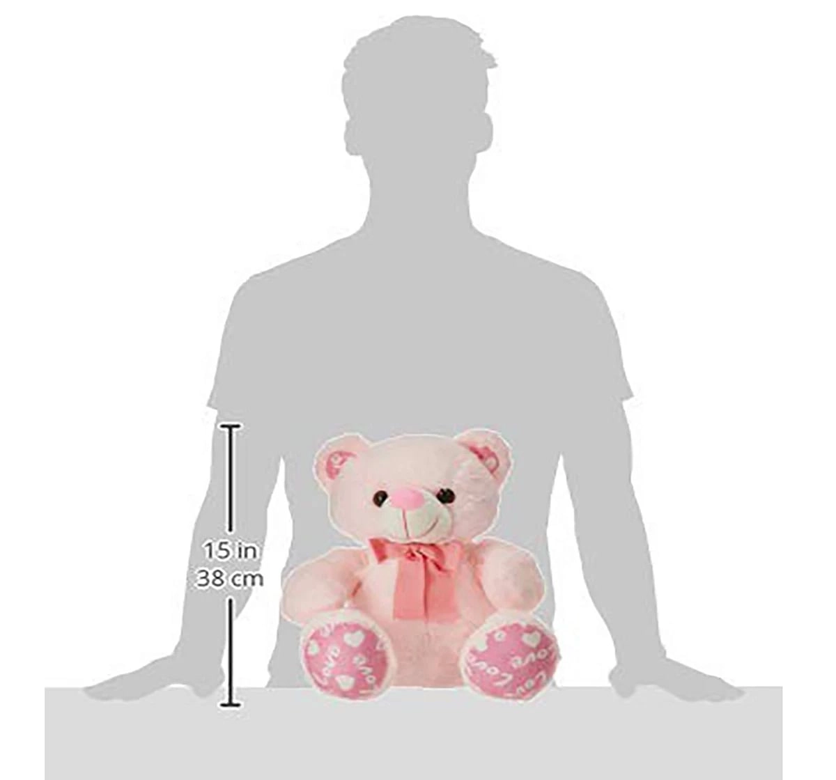 Webby Sitting Teddy With Bow 40 Cm Soft Toy Pink 2Y+