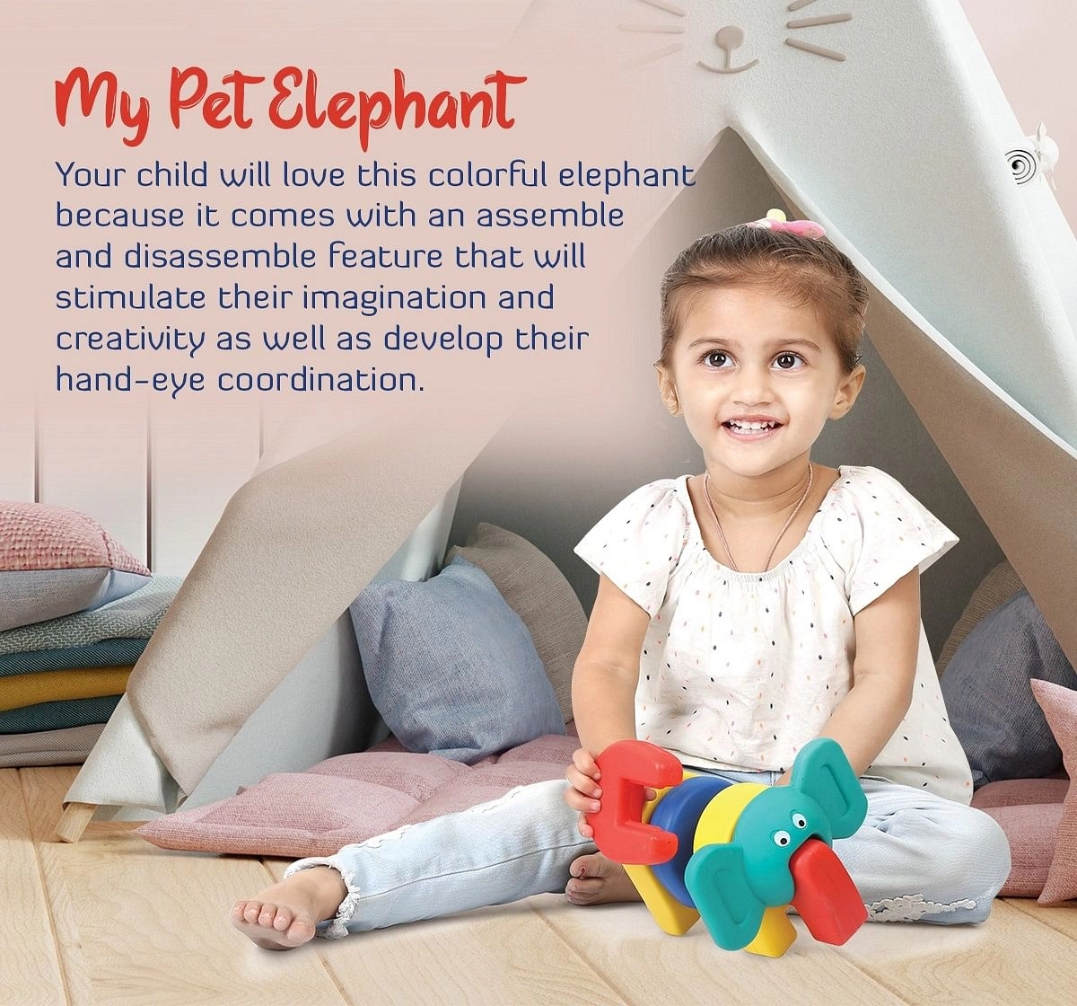 Ok Play My Pet Elephant Toy for toddlers Plastic elephant Multicolor 18M+