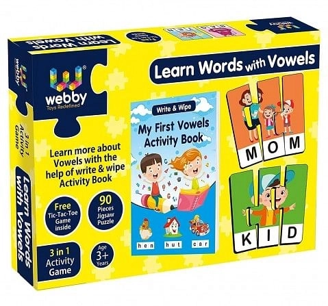 Webby Learn Words Vowels Puzzle,  3Y+ (Multicolour)