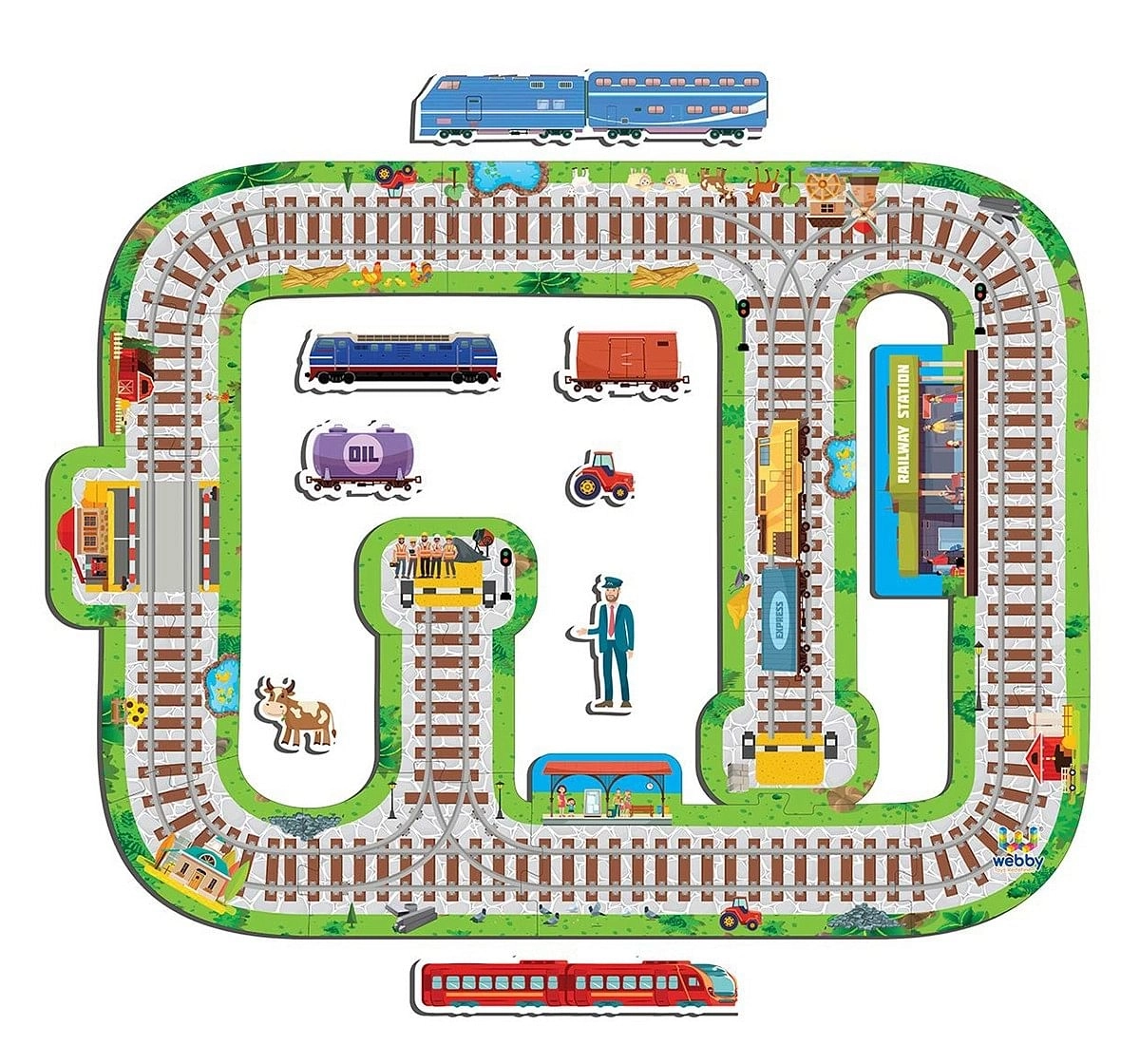 Webby Train Set Wooden Puzzle 25 pcs,  3Y+ (Multicolour)