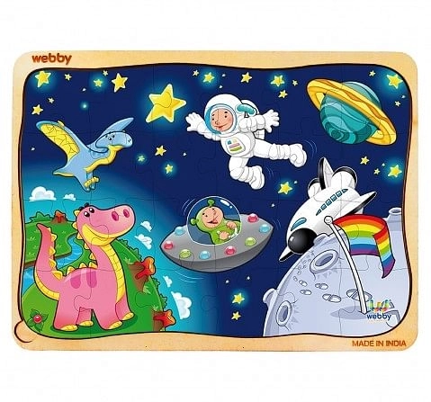 Webby Man in Space Wooden Puzzle 24pcs,  3Y+ (Multicolour)