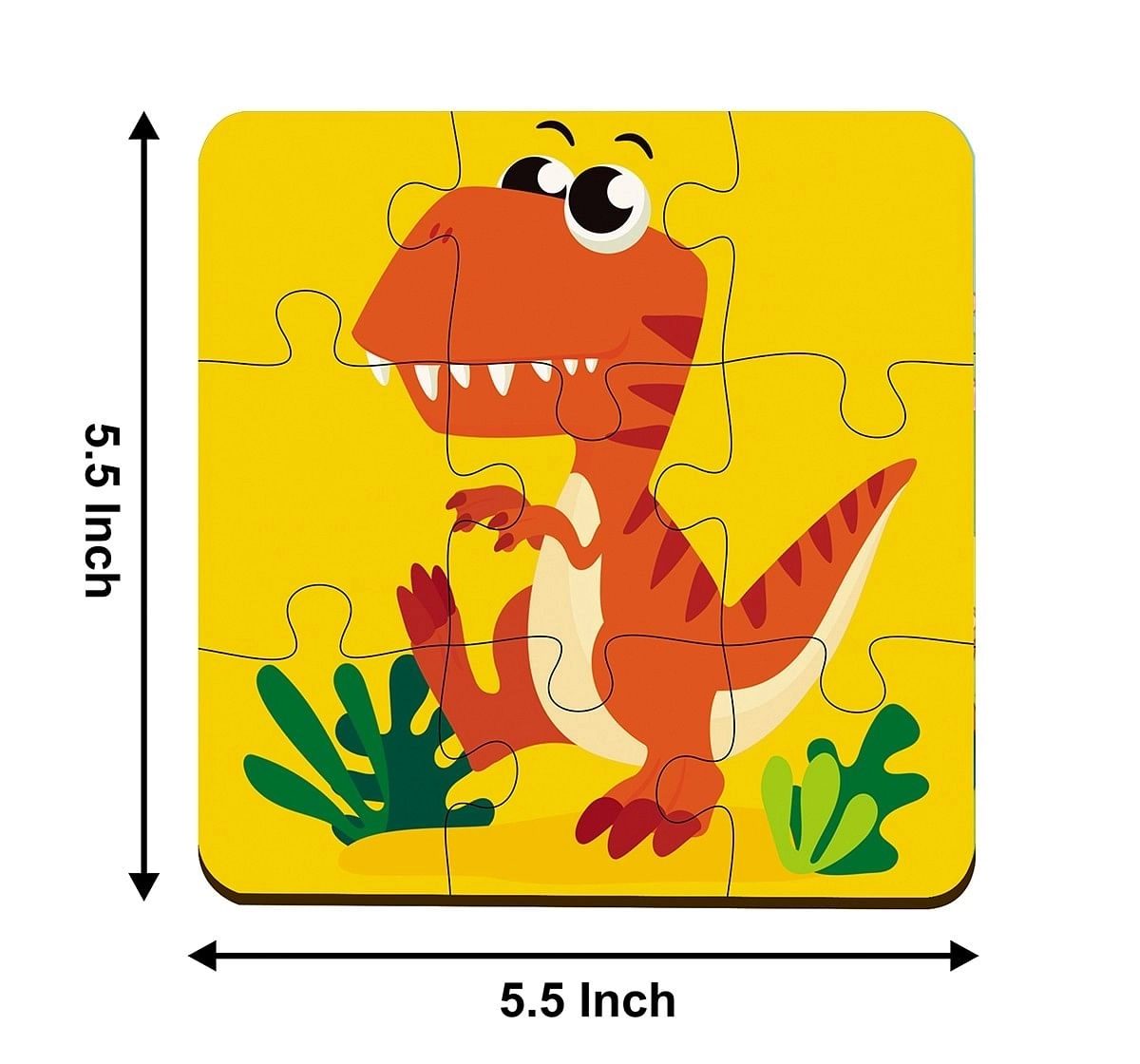 Webby 4in1 Dinosaur Wooden Puzzle 36pcs,  3Y+ (Multicolour)