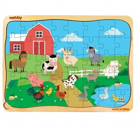 Webby Farm Wooden Puzzle, 40 pcs,  3Y+ (Multicolour)