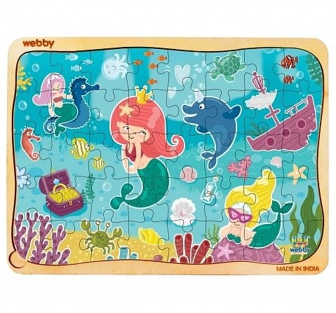 Webby Mermaid Wooden Puzzle, 40 Pcs,  3Y+ (Multicolour)