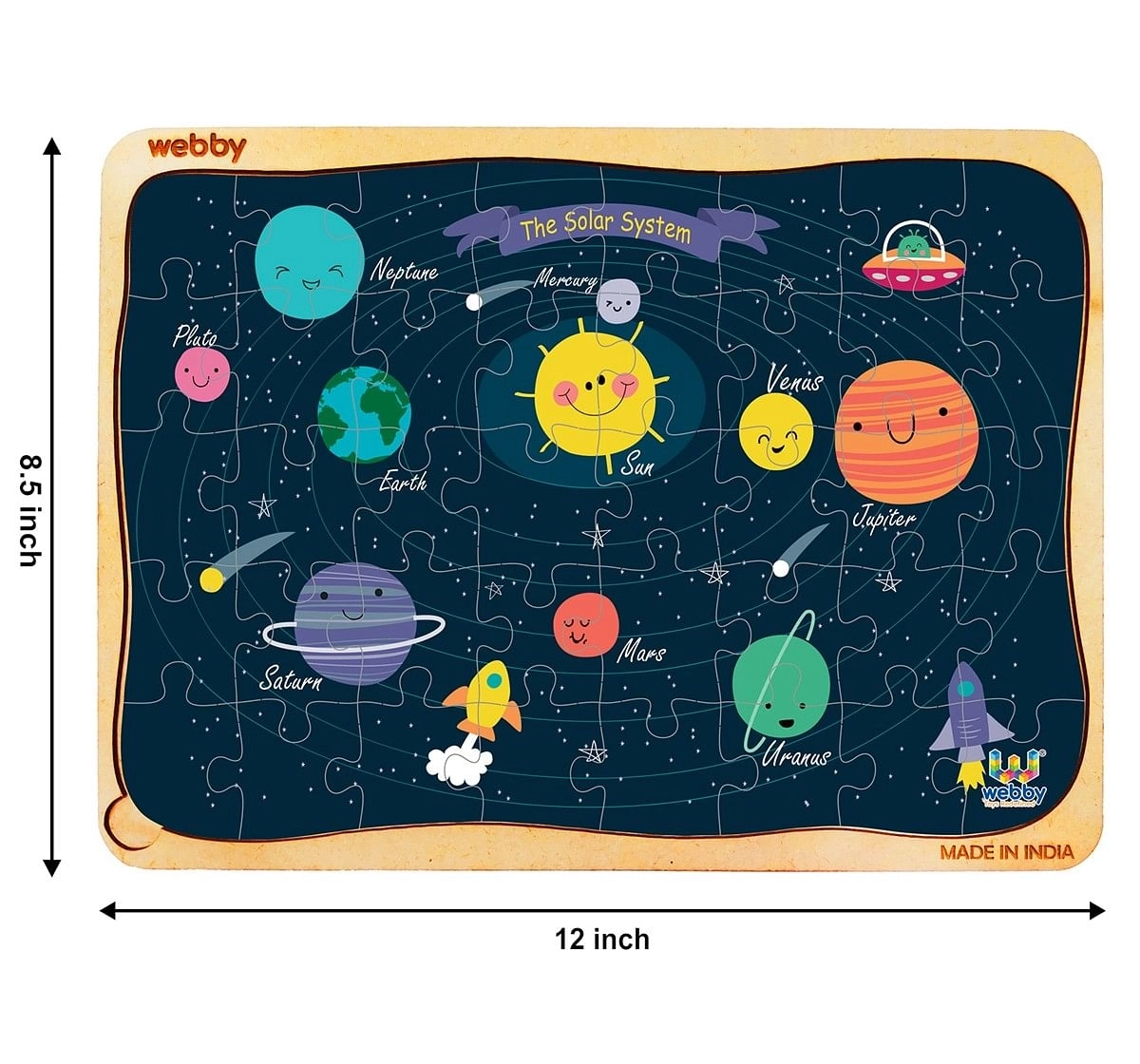 Webby Solar System Wooden Puzzle 40 Pcs,  3Y+ (Multicolour)