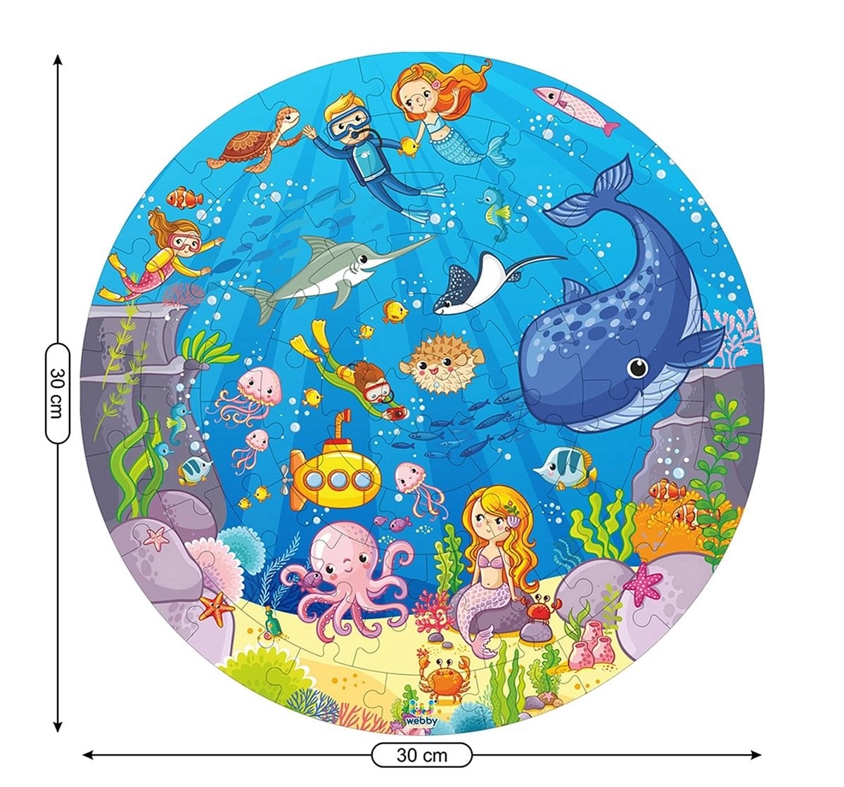 Webby Wooden Ocean Puzzle 60 pcs,  5Y+ (Multicolour)