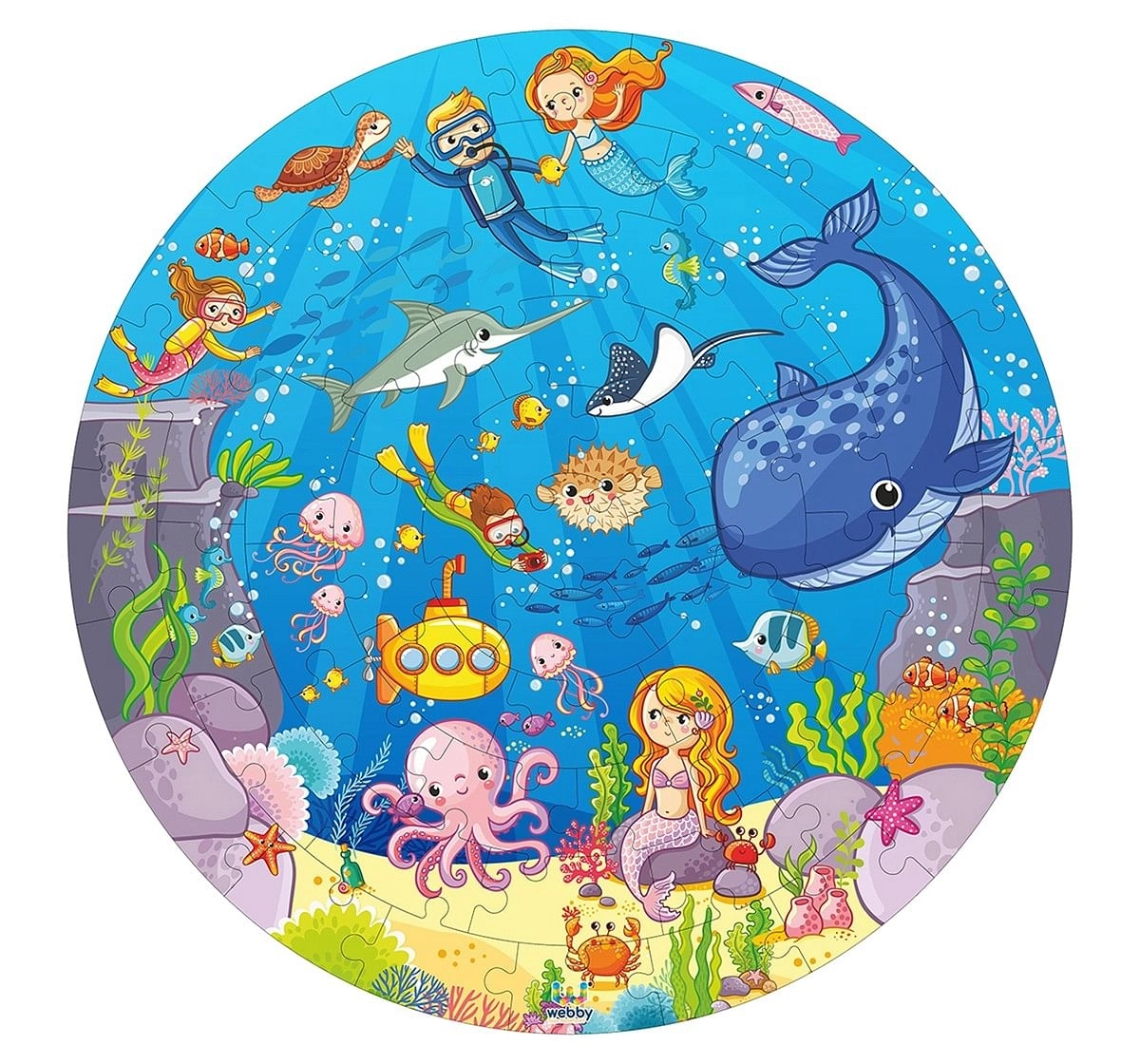 Webby Wooden Ocean Puzzle 60 pcs,  5Y+ (Multicolour)