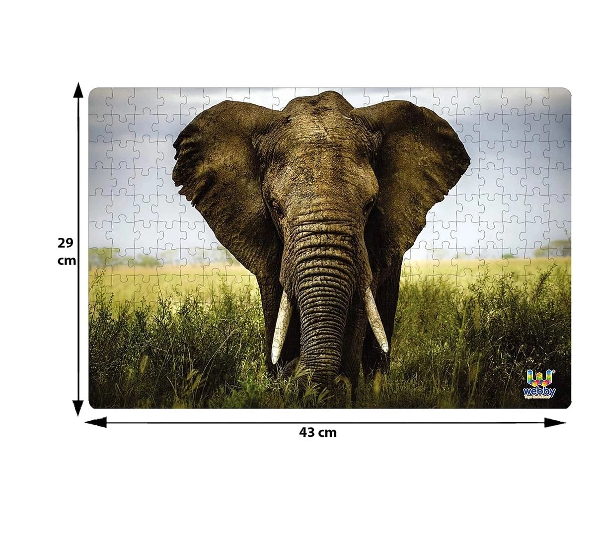 Webby Wild Elephant 252 Pieces Wooden Puzzle for Kids 6Y+, Multicolour