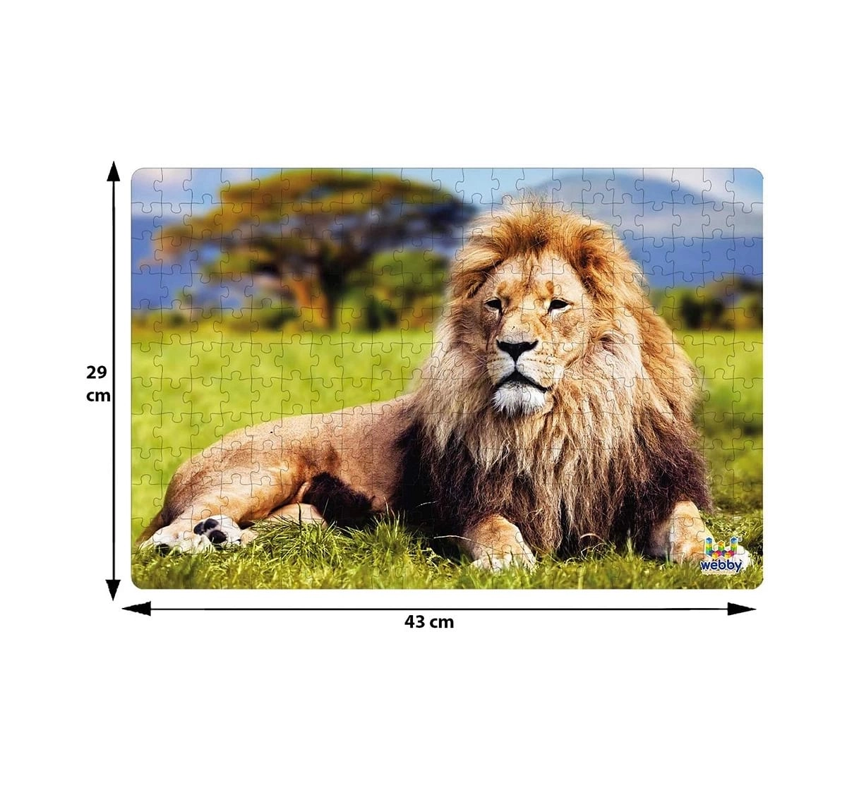 Webby Lion on Grass 252 Pieces Wooden Puzzle for Kids 6Y+, Multicolour