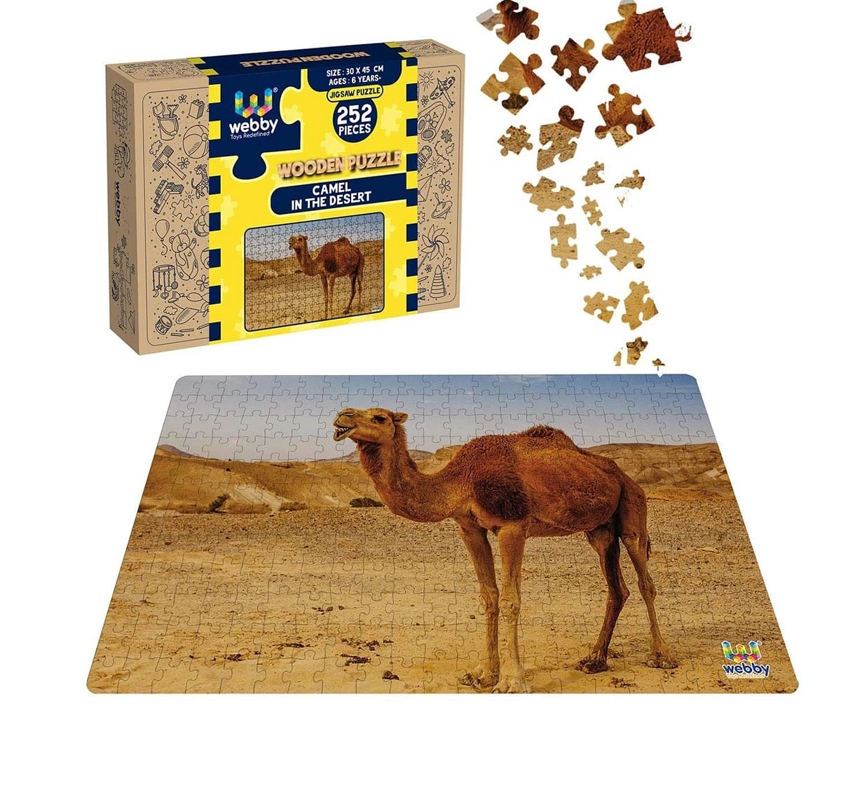 Webby Camel in Desert 252 Pieces Wooden Puzzle for Kids 6Y+, Multicolour