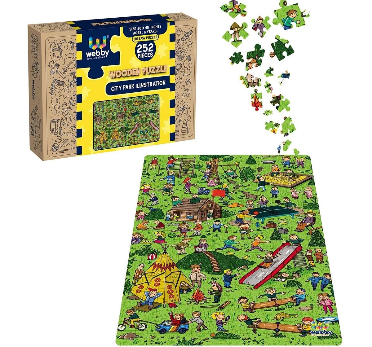 Webby City Park 252 Pieces Wooden Puzzle for Kids 6Y+, Multicolour