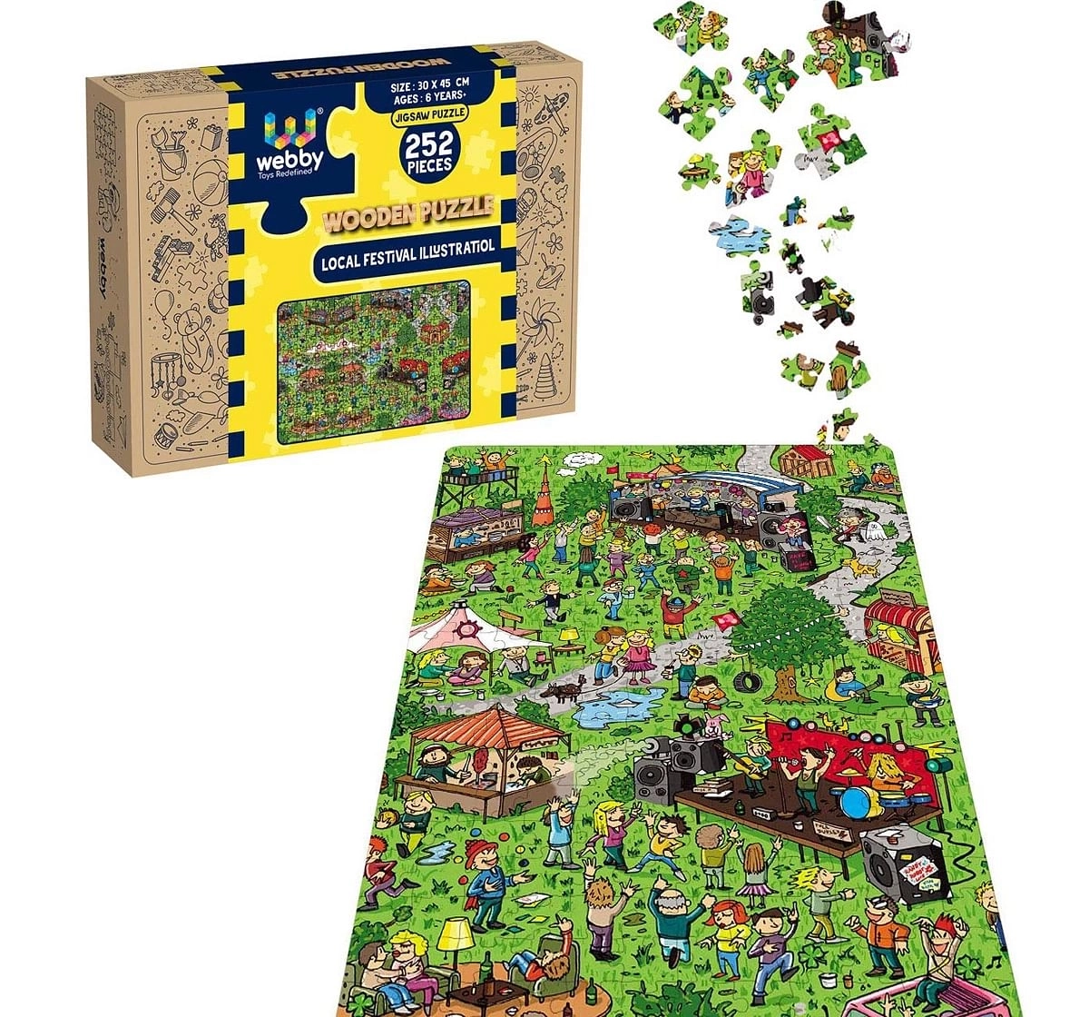 Webby Local Festival 252 Pieces Wooden Puzzle for Kids 6Y+, Multicolour