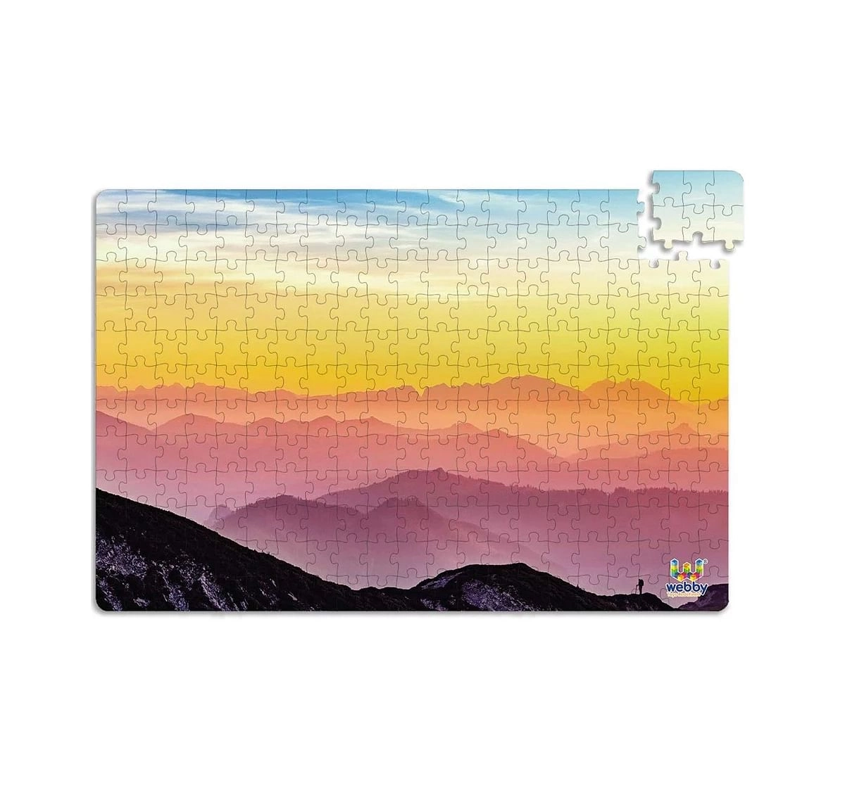 Webby Sun Rise in Mountains 252 Pieces Wooden Puzzle for Kids 6Y+, Multicolour
