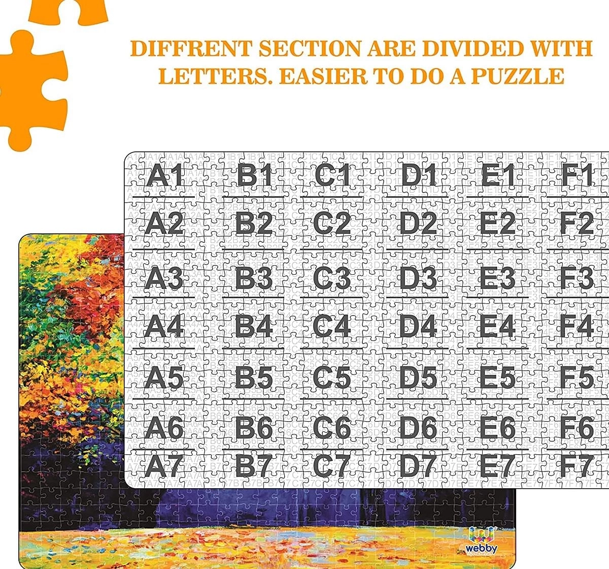 Webby Colourful Autumnn Trees 500 Pieces Wooden Puzzle for Kids 7Y+, Multicolour