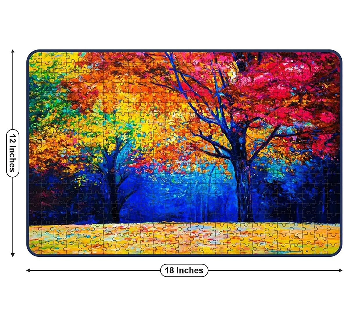Webby Colourful Autumnn Trees 500 Pieces Wooden Puzzle for Kids 7Y+, Multicolour