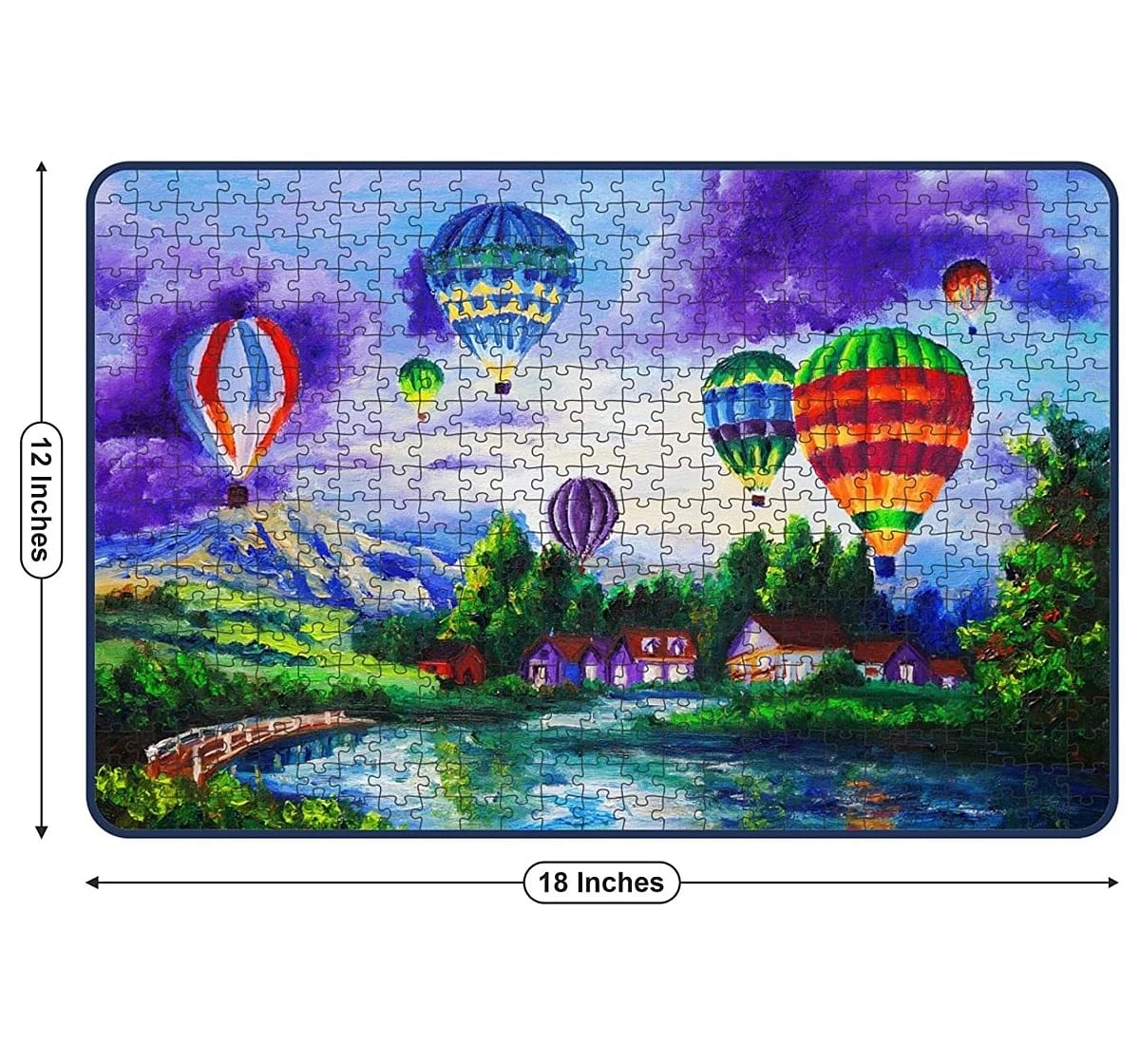 Webby Hot Air Balloons 500 Pieces Wooden Puzzle for Kids 7Y+, Blue