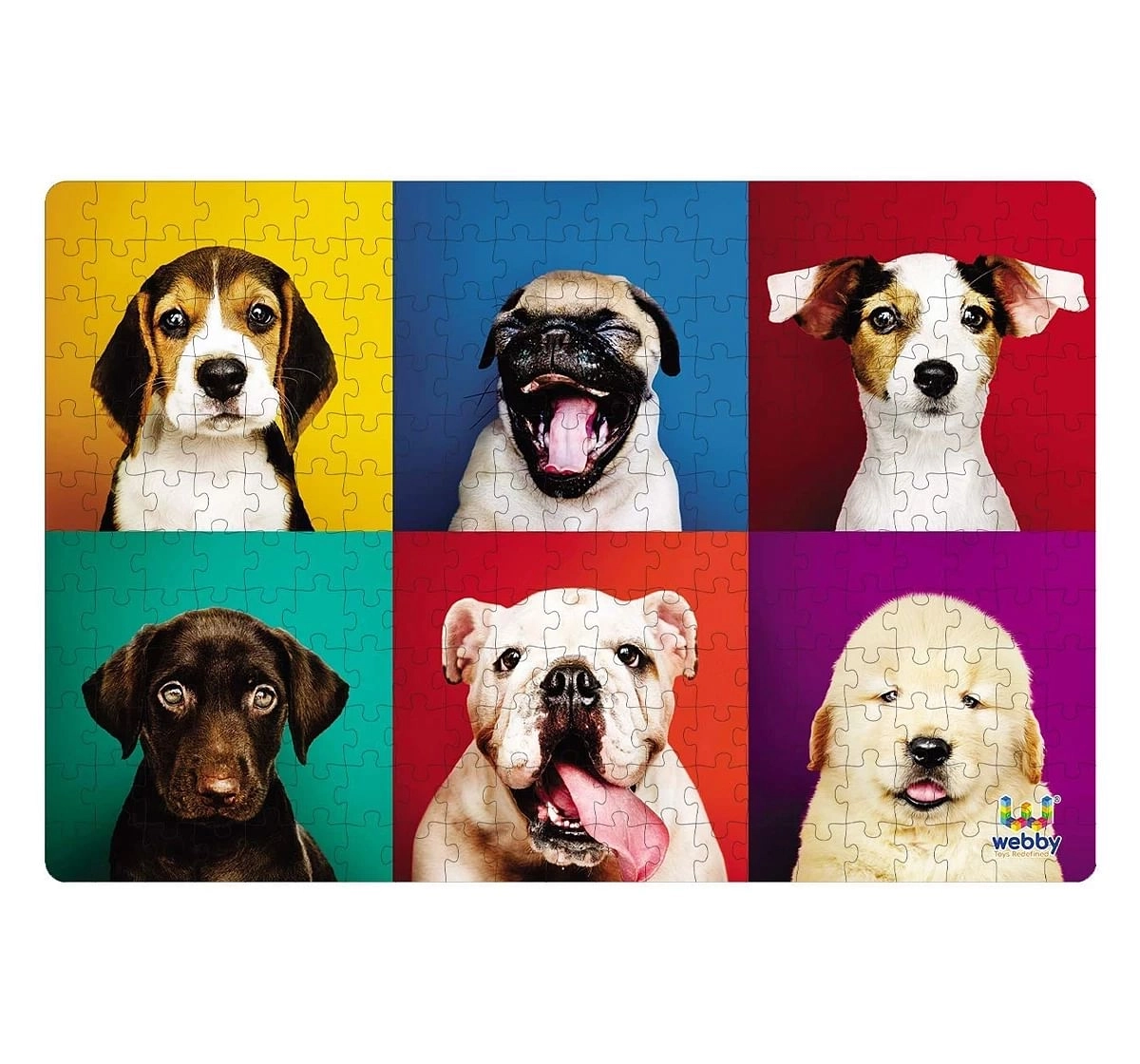 Webby Adorable Puppies 252 Pieces Wooden Puzzle for Kids 6Y+, Multicolour