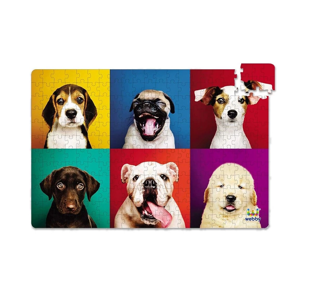 Webby Adorable Puppies 252 Pieces Wooden Puzzle for Kids 6Y+, Multicolour
