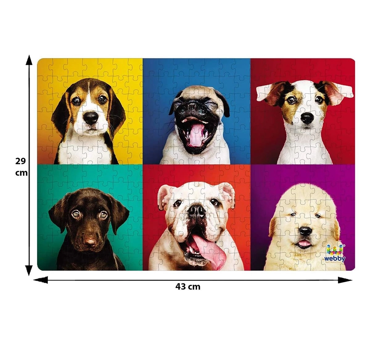Webby Adorable Puppies 252 Pieces Wooden Puzzle for Kids 6Y+, Multicolour