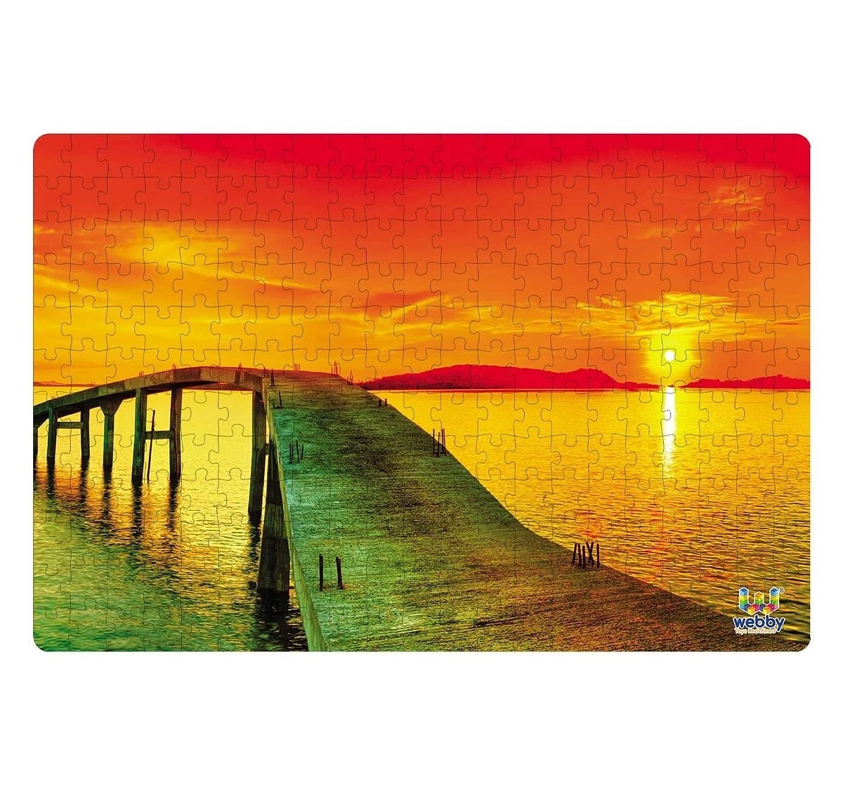 Webby Sunset Over Sea 252 Pieces Wooden Puzzle for Kids 6Y+, Multicolour