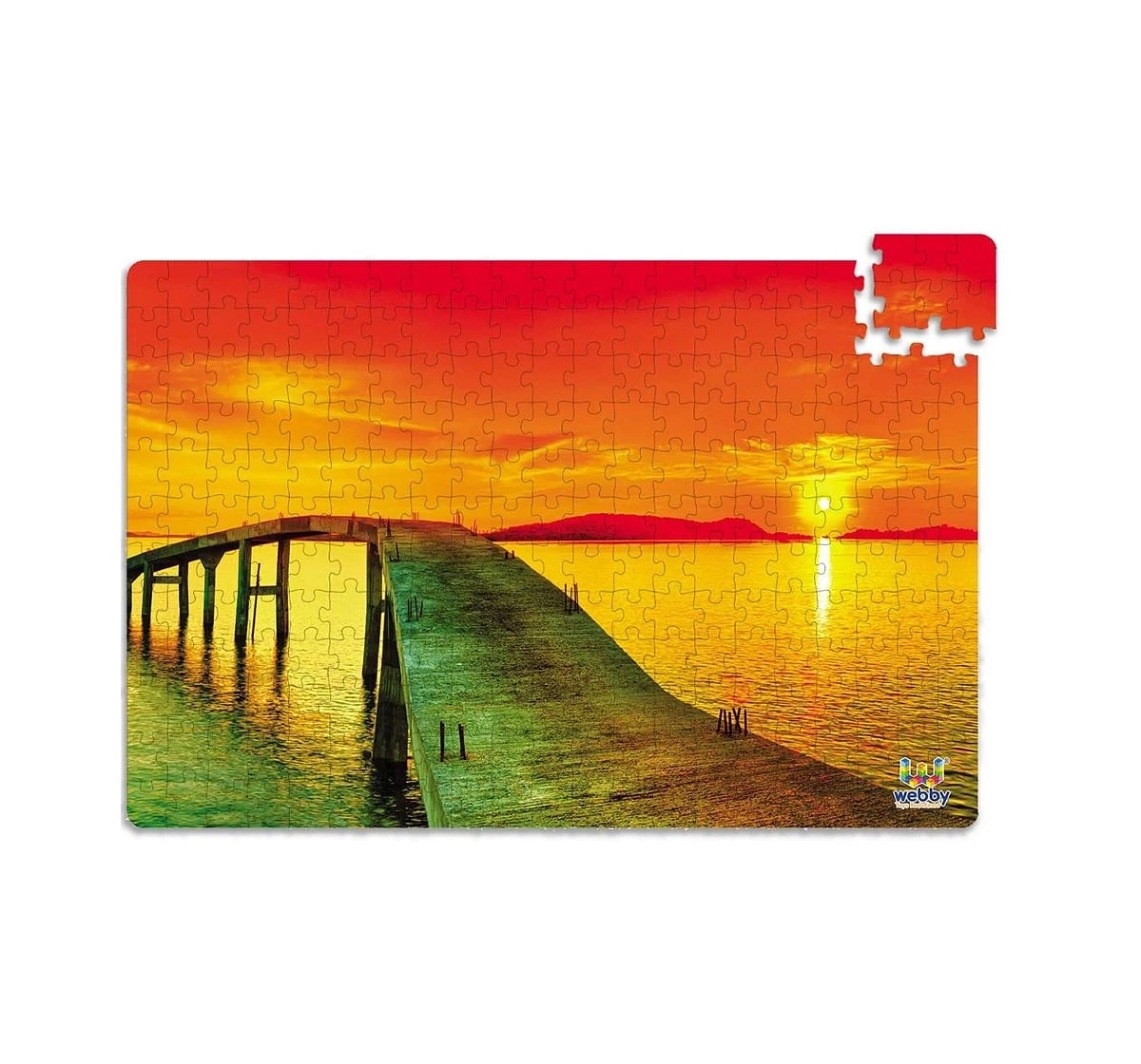 Webby Sunset Over Sea 252 Pieces Wooden Puzzle for Kids 6Y+, Multicolour