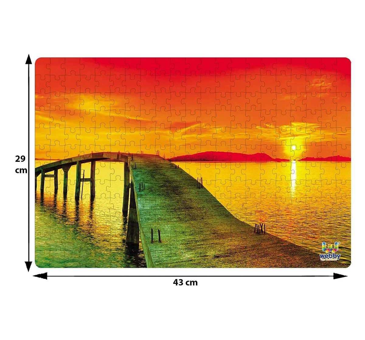 Webby Sunset Over Sea 252 Pieces Wooden Puzzle for Kids 6Y+, Multicolour