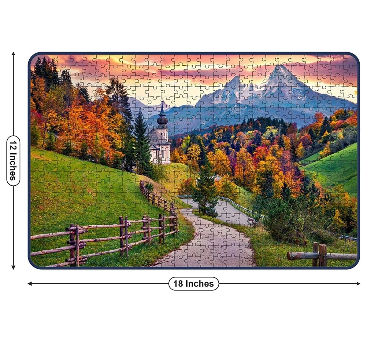 Webby Autumnn Sunrise 500 Pieces Wooden Puzzle for Kids 7Y+, Multicolour