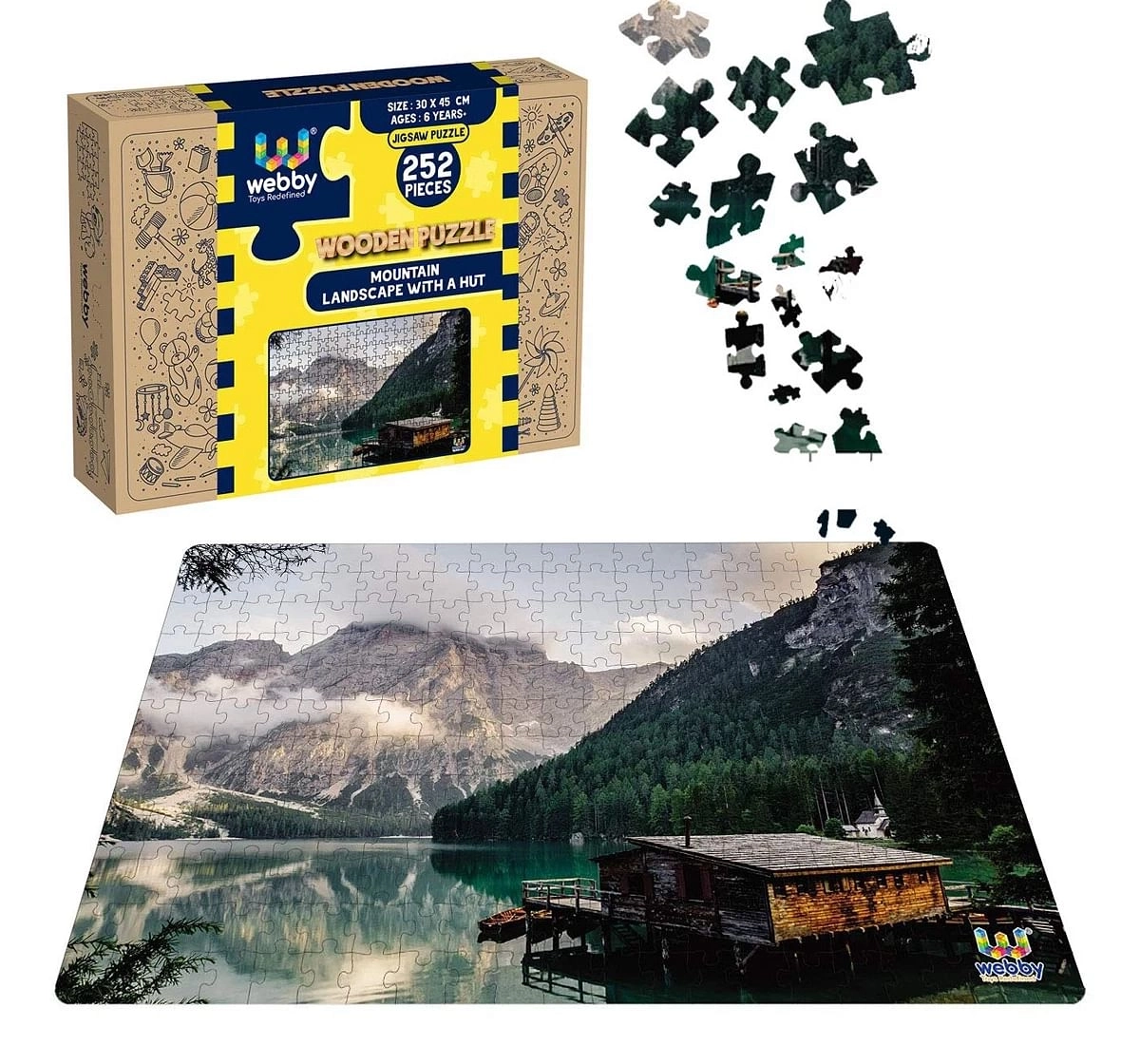Webby Landscape Hut 252 Pieces Wooden Puzzle for Kids 6Y+, Multicolour