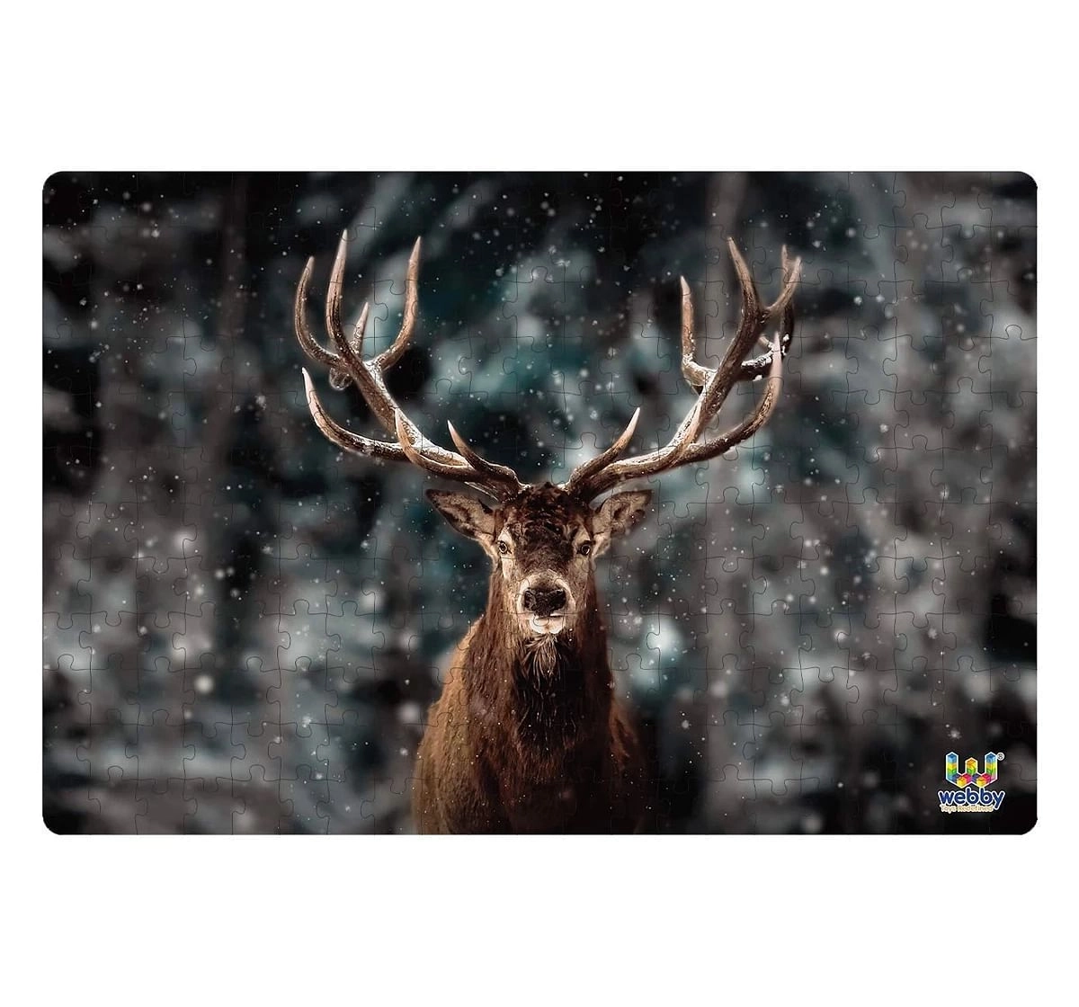Webby Noble Deer Snow Forest 252 Pieces Wooden Puzzle for Kids 6Y+, Multicolour