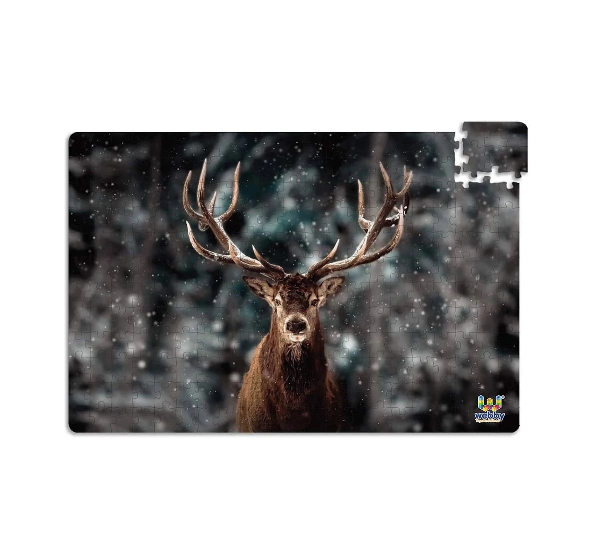 Webby Noble Deer Snow Forest 252 Pieces Wooden Puzzle for Kids 6Y+, Multicolour