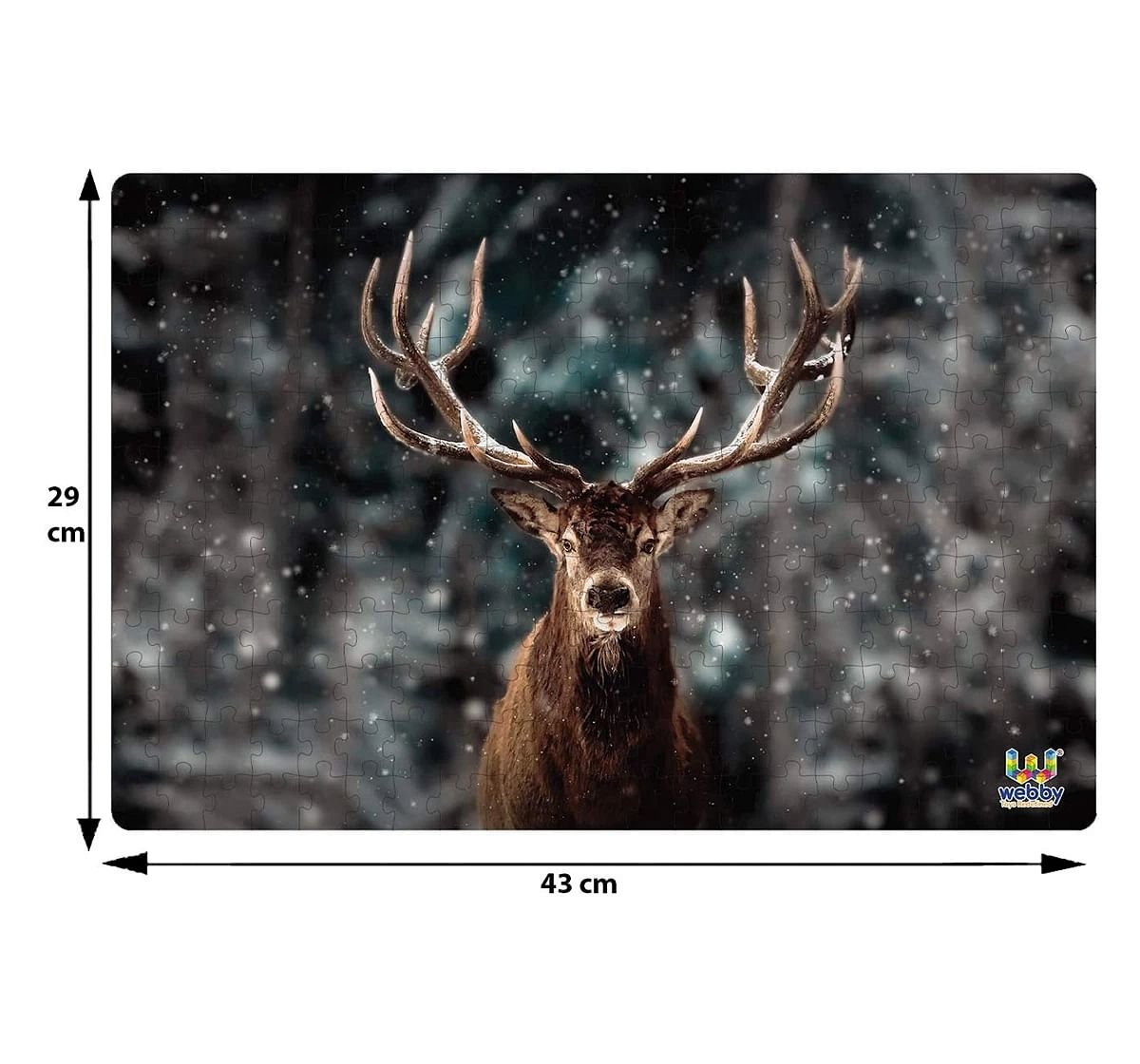 Webby Noble Deer Snow Forest 252 Pieces Wooden Puzzle for Kids 6Y+, Multicolour