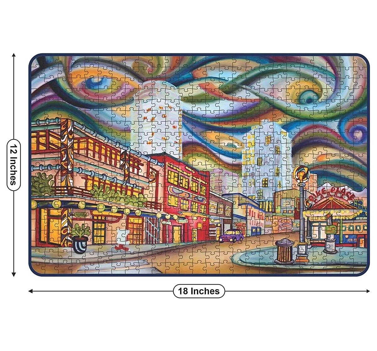 Webby Pike Market Avenue 500 Pieces Wooden Puzzle for Kids 7Y+, Multicolour