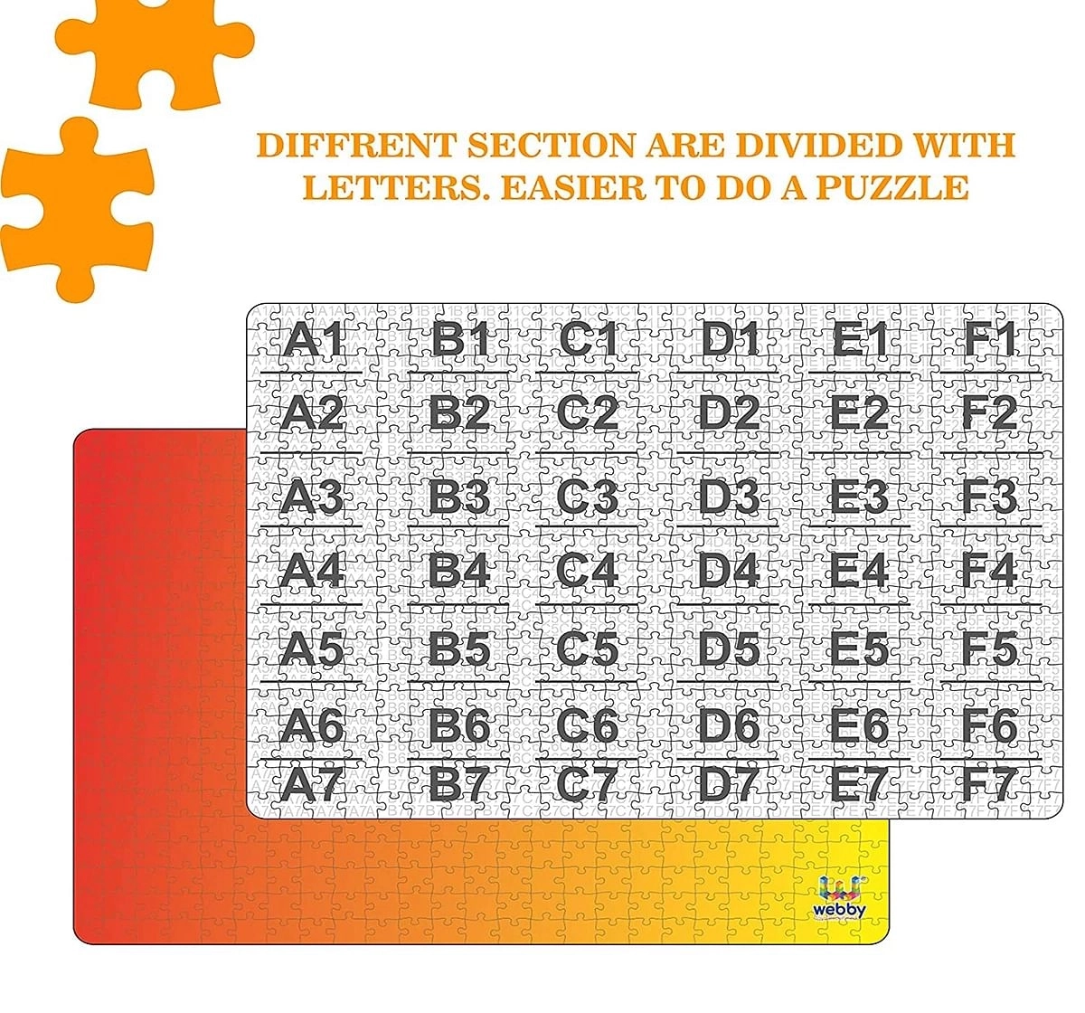 Webby Gradient Orange Yellow 500 Pieces Wooden Puzzle for Kids 7Y+, Multicolour