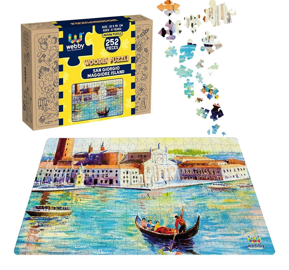 Webby San Giorgio Maggiore 252 Pieces Wooden Puzzle for Kids 6Y+, Multicolour