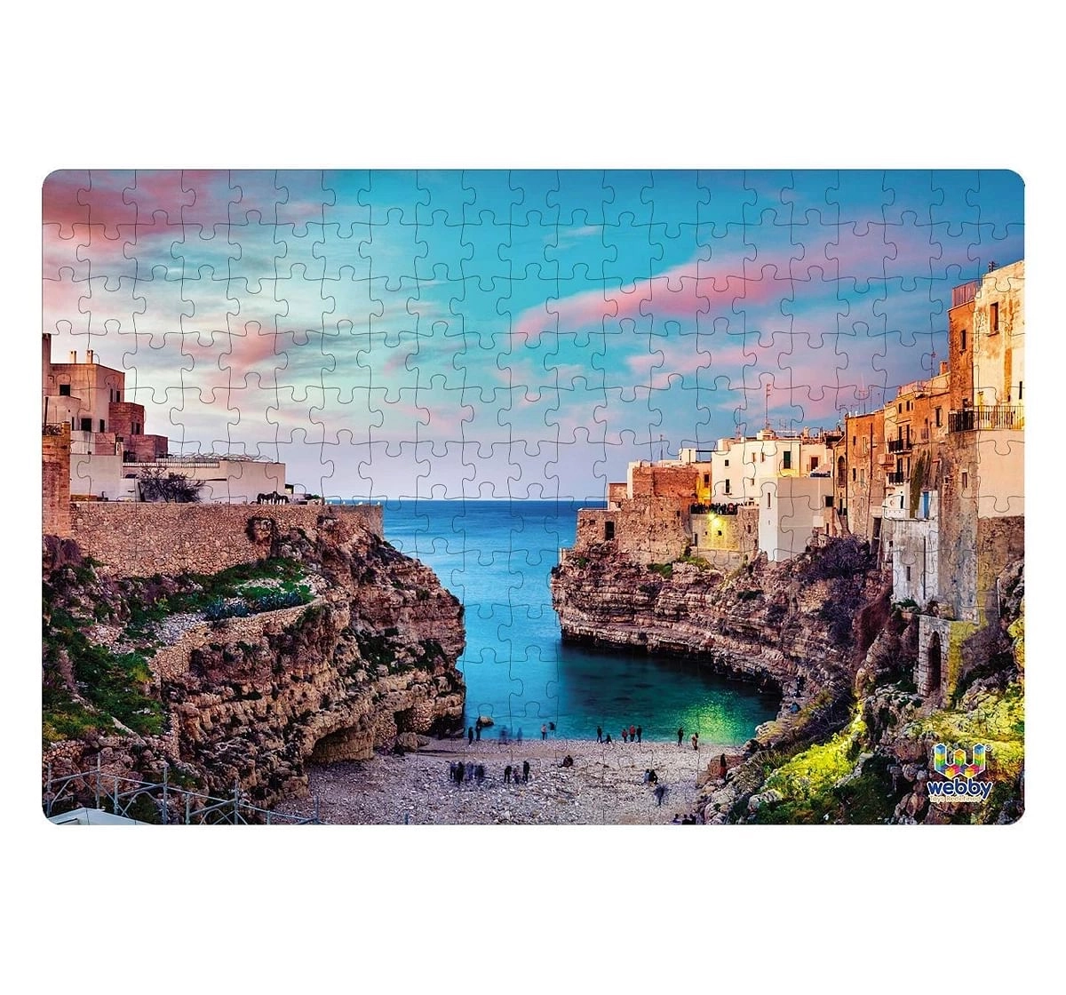 Webby Cityscape of Polignano 252 Pieces Wooden Puzzle for Kids 6Y+, Multicolour