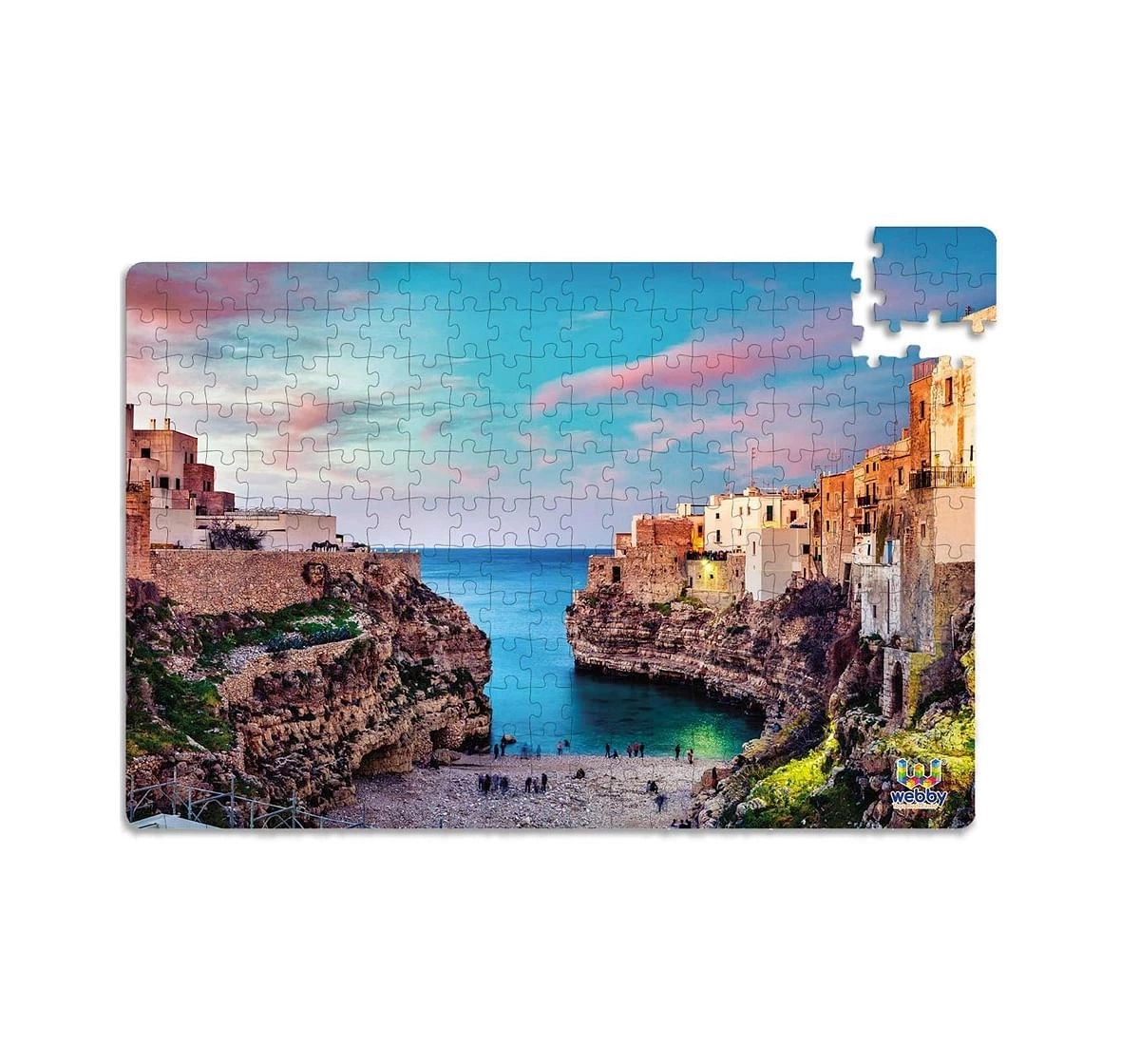 Webby Cityscape of Polignano 252 Pieces Wooden Puzzle for Kids 6Y+, Multicolour
