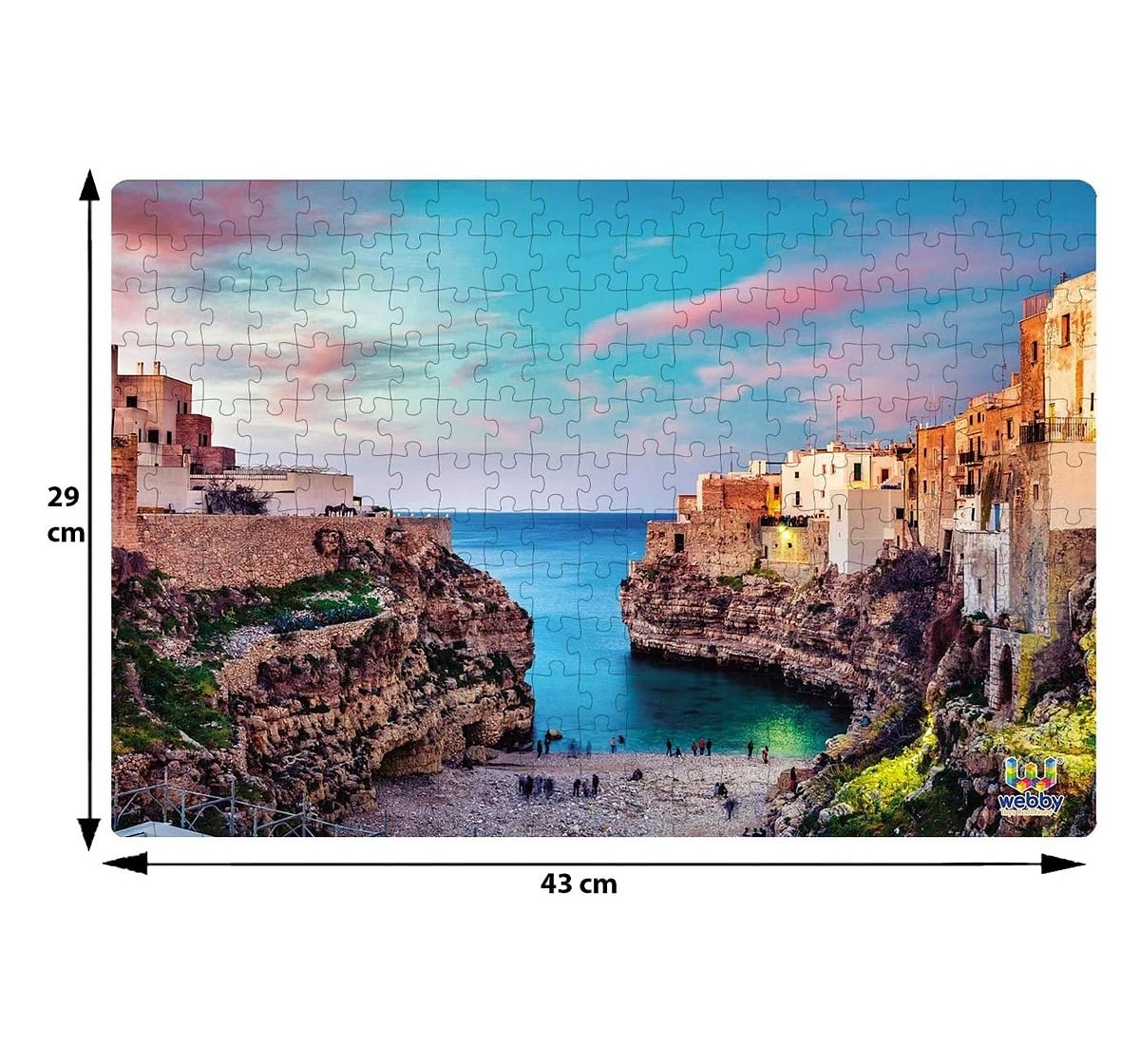 Webby Cityscape of Polignano 252 Pieces Wooden Puzzle for Kids 6Y+, Multicolour