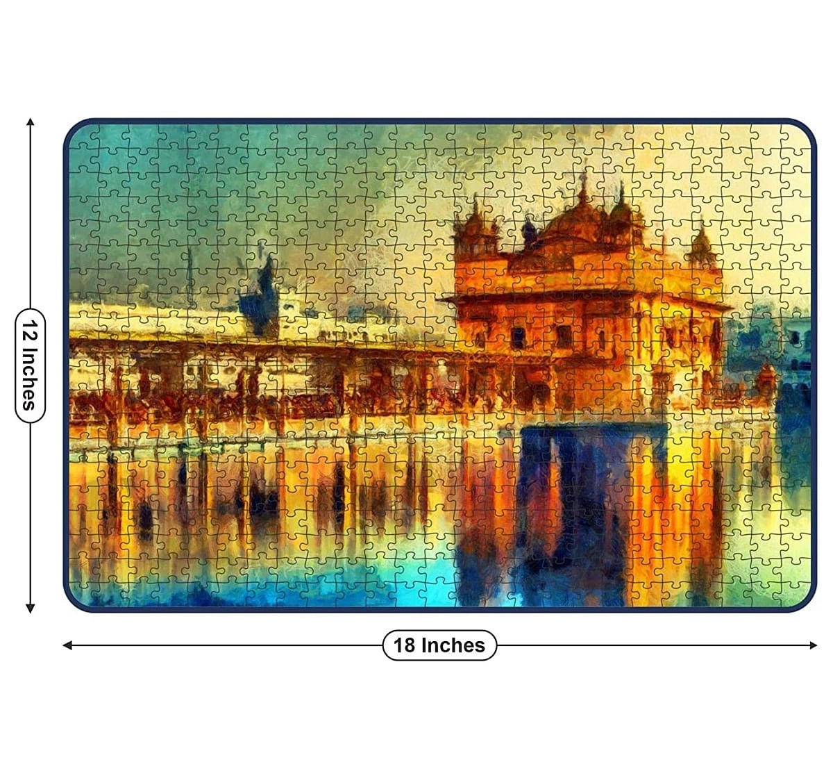 Webby Golden Temple Painting 500 Pieces Wooden Puzzle for Kids 7Y+, Multicolour