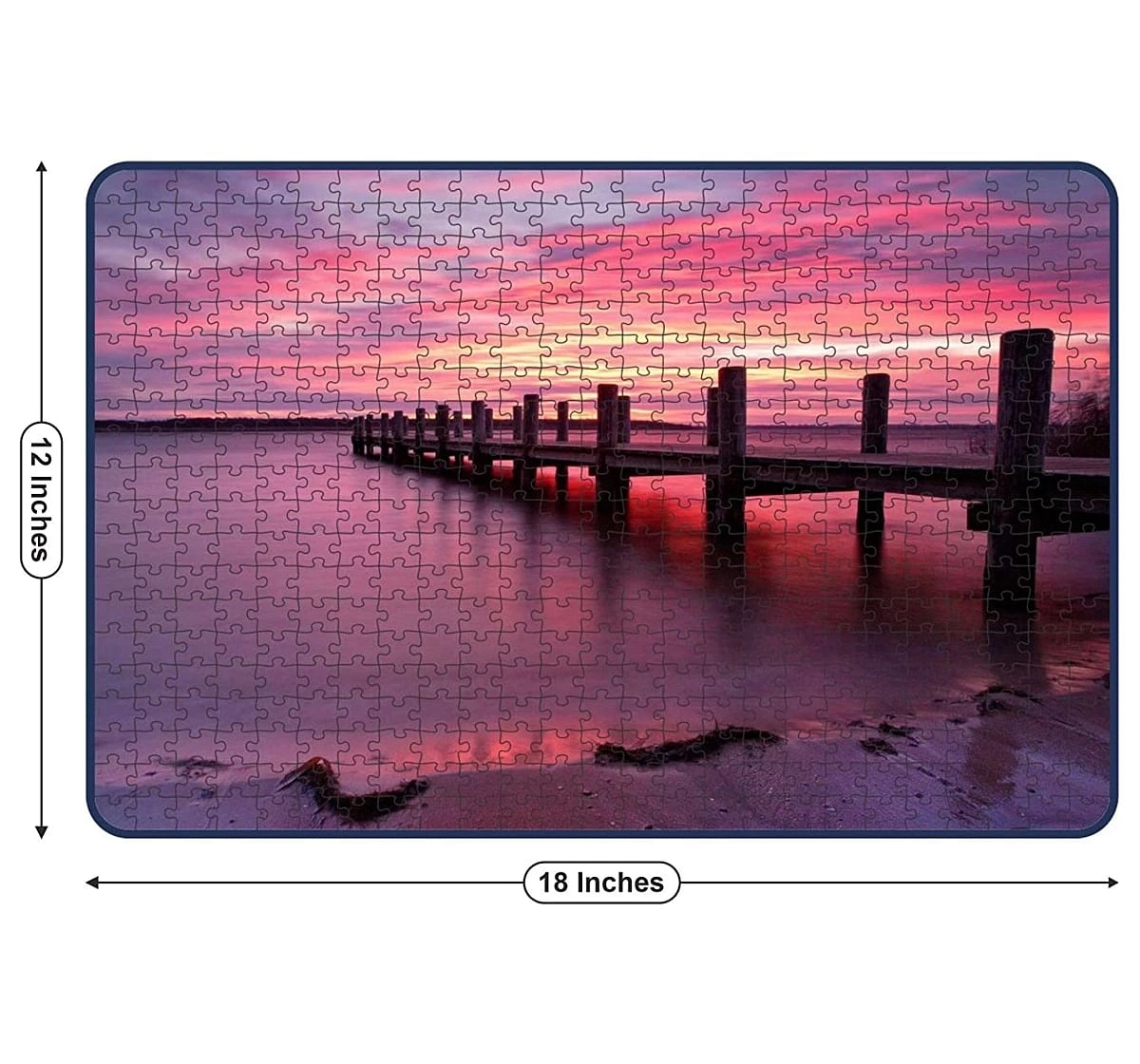 Webby Bridge Landescape Sunrise 500 Pieces Wooden Puzzle for Kids 7Y+, Multicolour