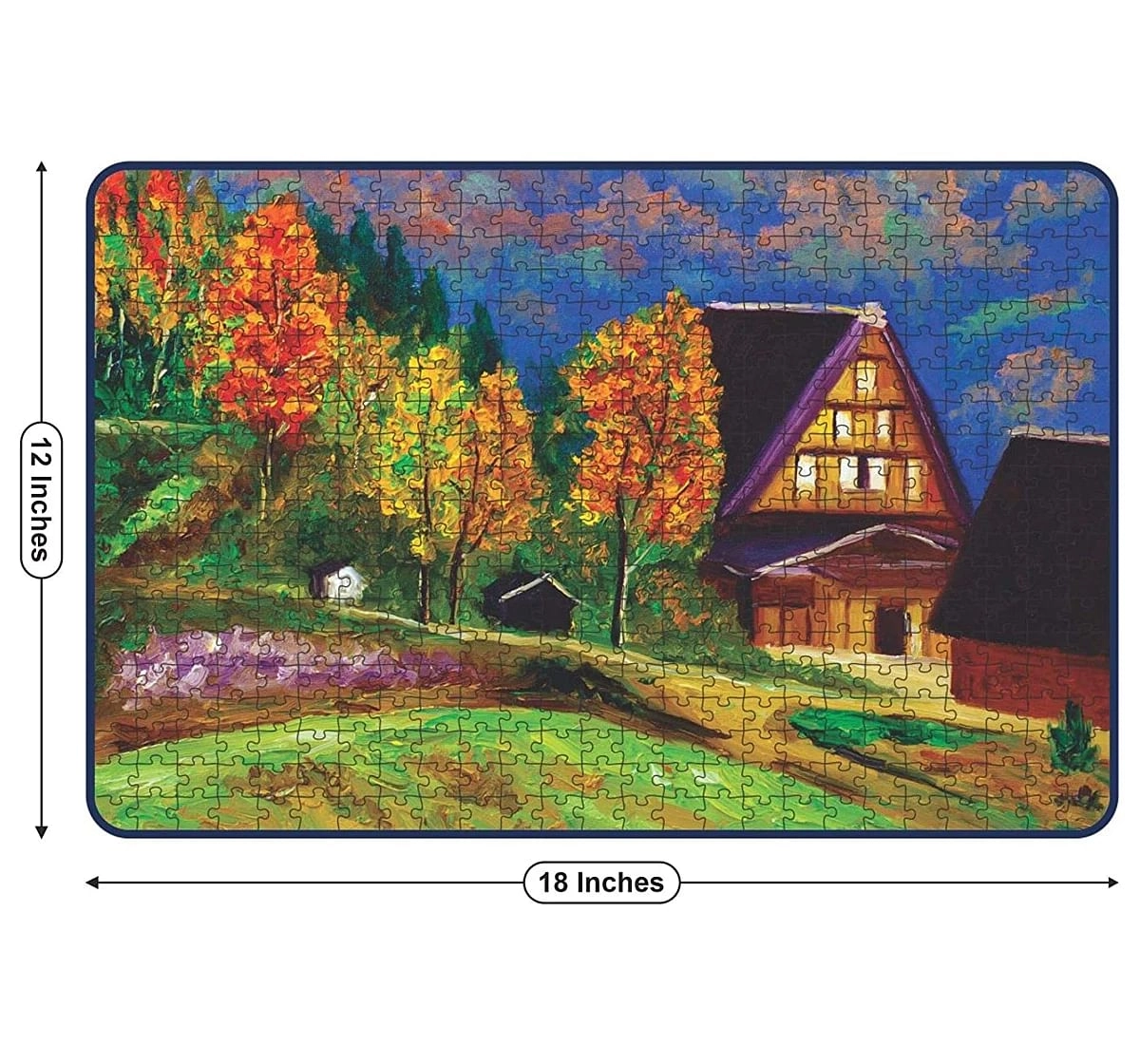 Webby Countryside Painting 500 Pieces Wooden Puzzle for Kids 7Y+, Multicolour