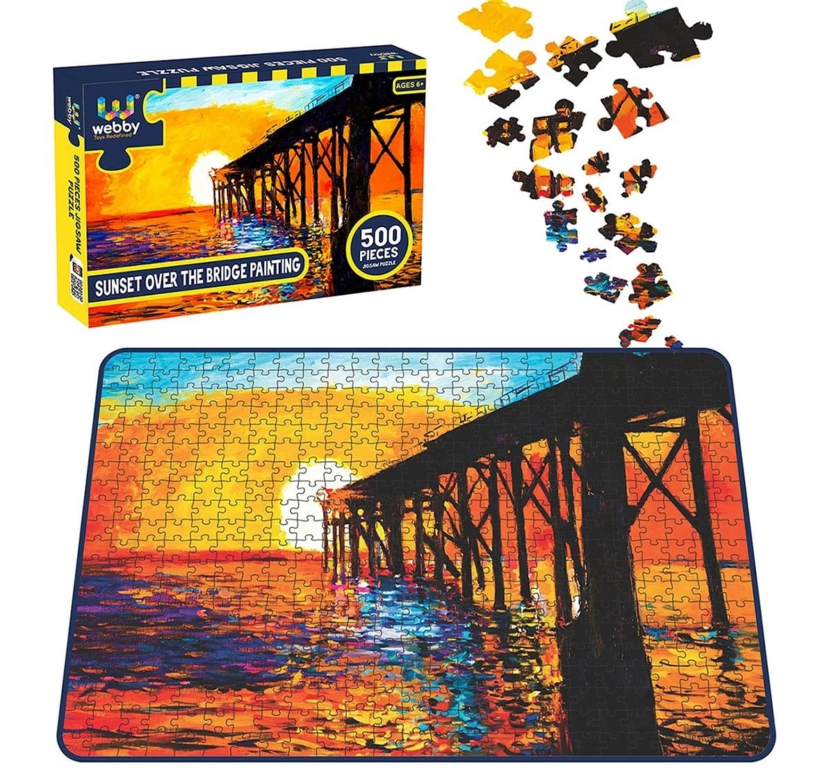 Webby Sunset Over Bridge Puzzle 500pcs,  6Y+ (Multicolour)