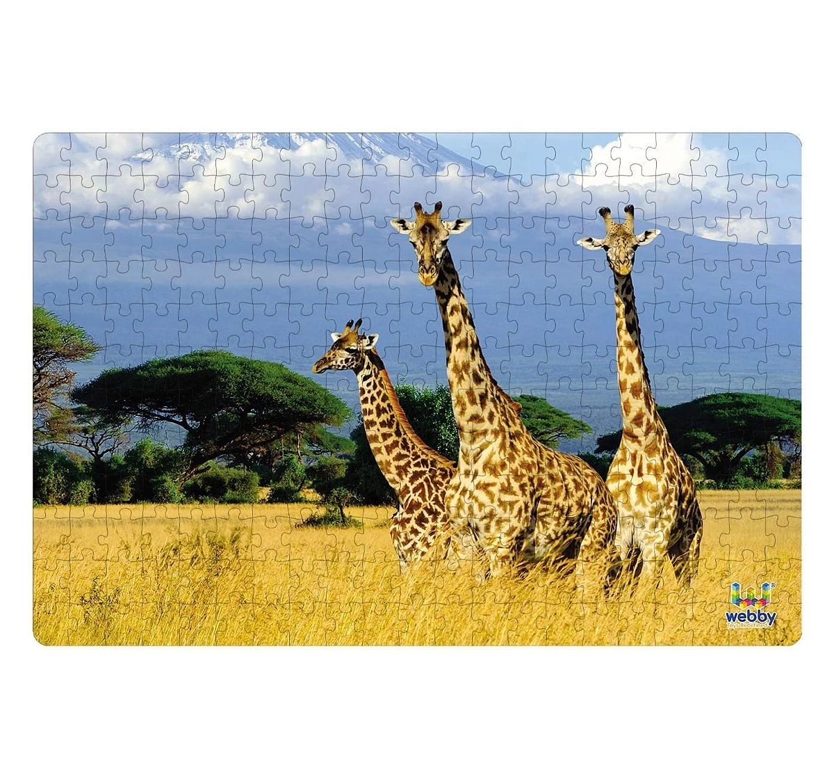 Webby 3 Giraffes Kilimnjaro 252 Pieces Wooden Puzzle for Kids 6Y+, Multicolour