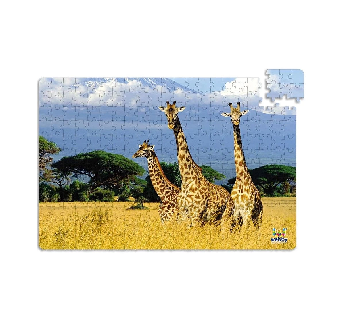Webby 3 Giraffes Kilimnjaro 252 Pieces Wooden Puzzle for Kids 6Y+, Multicolour