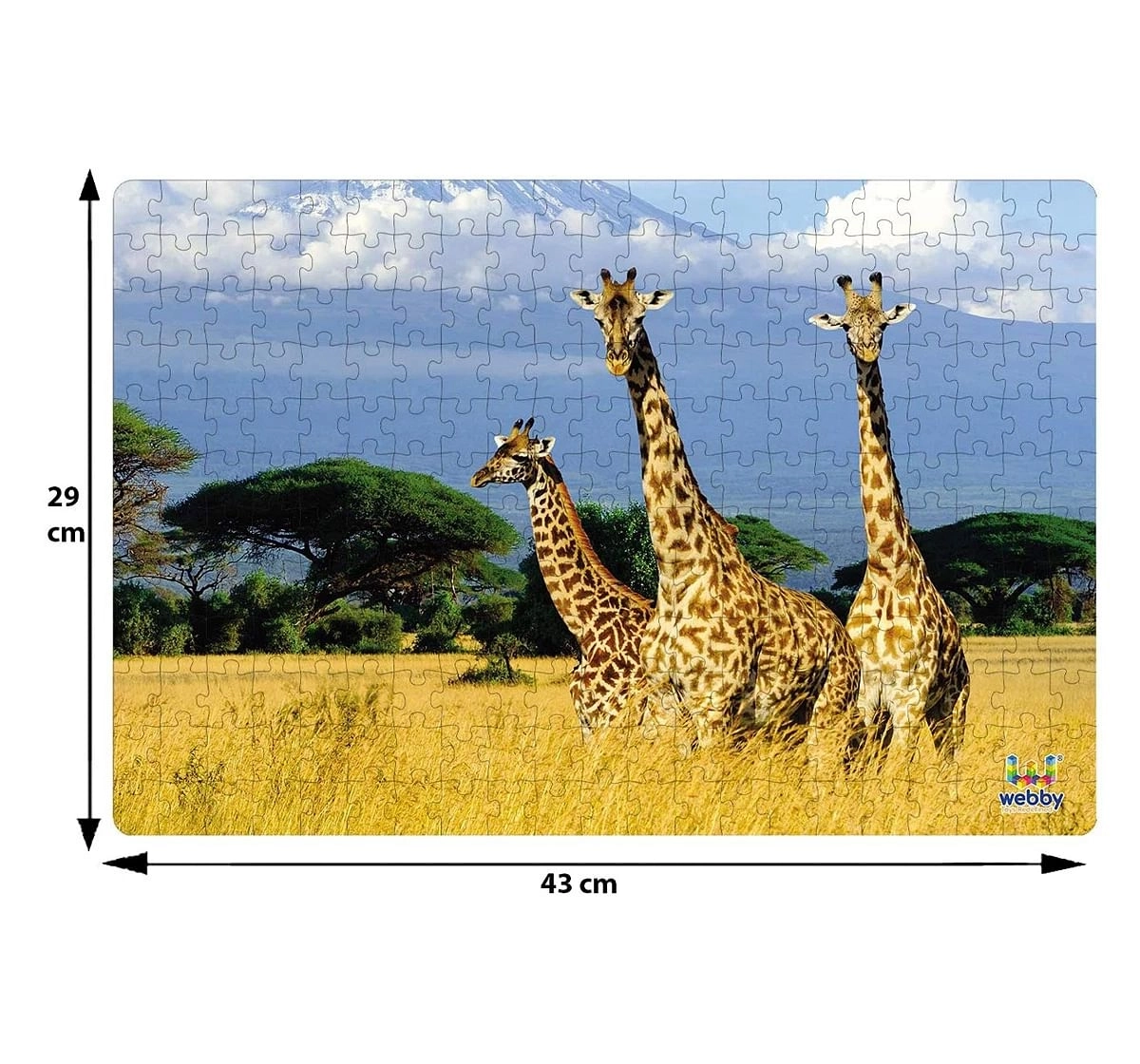 Webby 3 Giraffes Kilimnjaro 252 Pieces Wooden Puzzle for Kids 6Y+, Multicolour