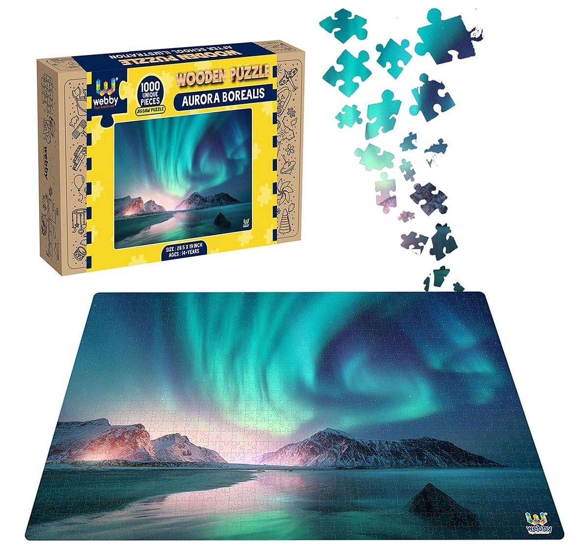 Webby Aurora Borealis Wooden Puzzle 1000pcs,  14Y+ (Multicolour)