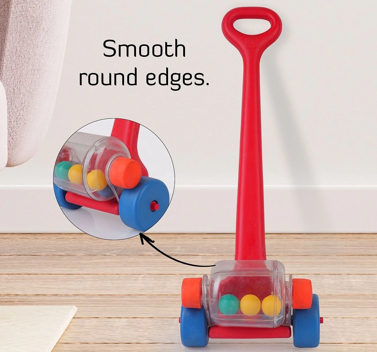 Ok Play Push Wheel for kids Push Pull stick Red 0M+