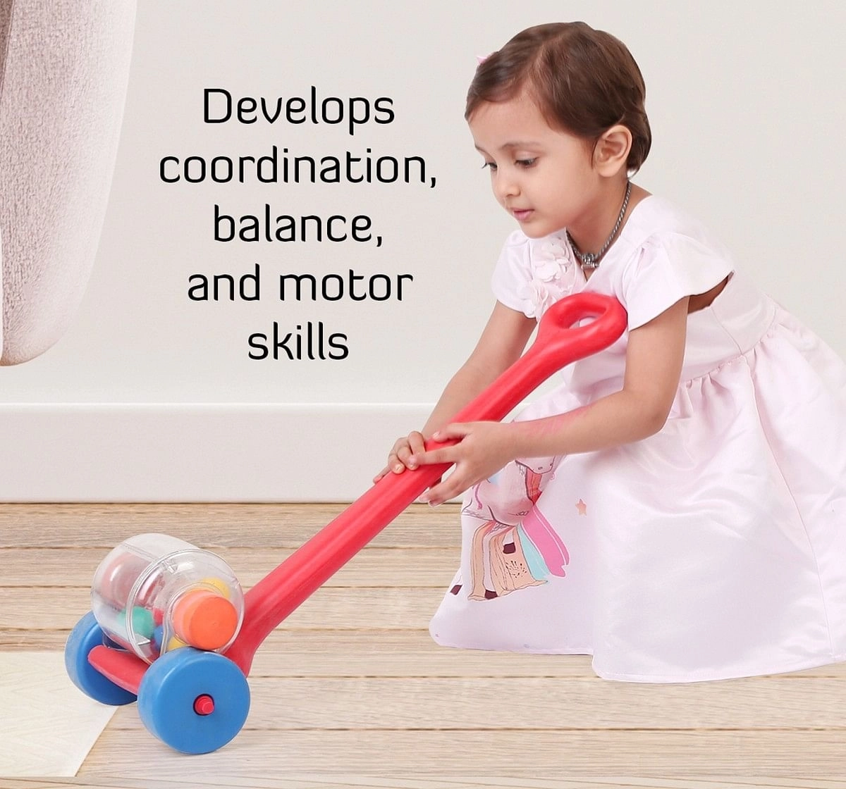 Ok Play Push Wheel for kids Push Pull stick Red 0M+