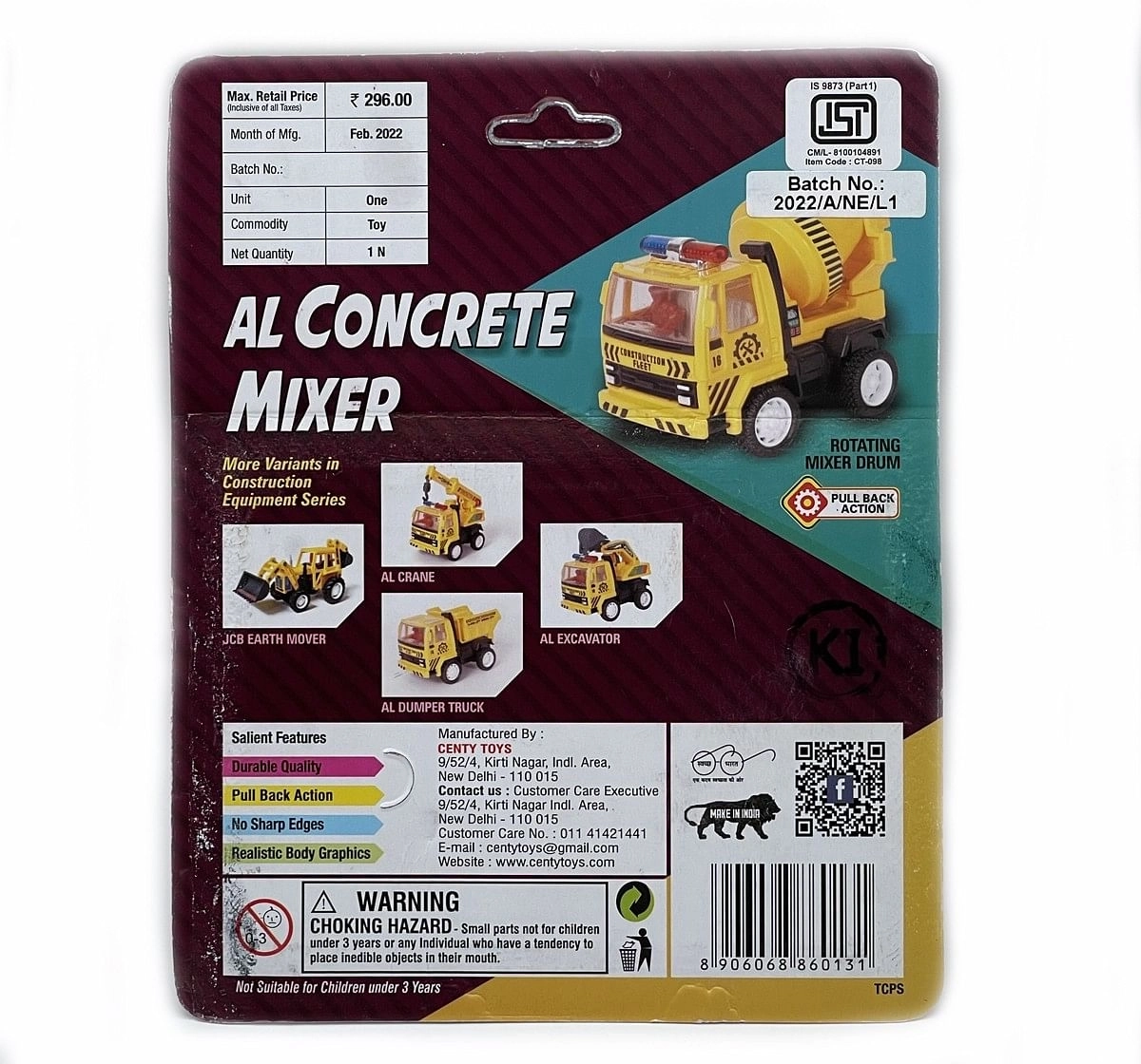 Centy Concrete Mixer Multicolor 3Y+