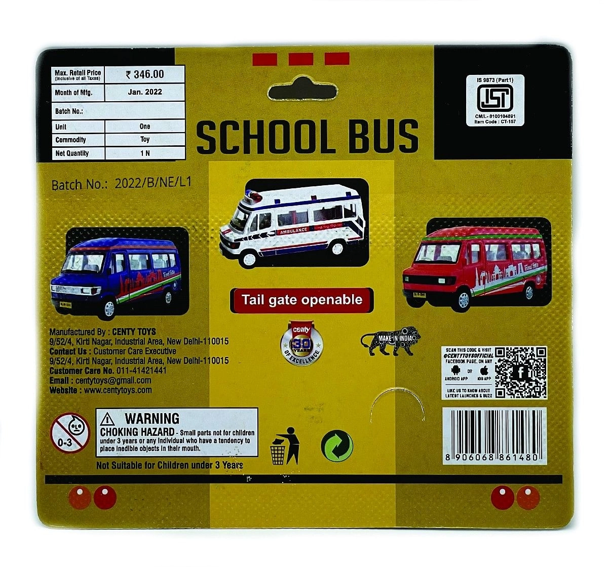 Centy TMP School Bus Multicolor 3Y+